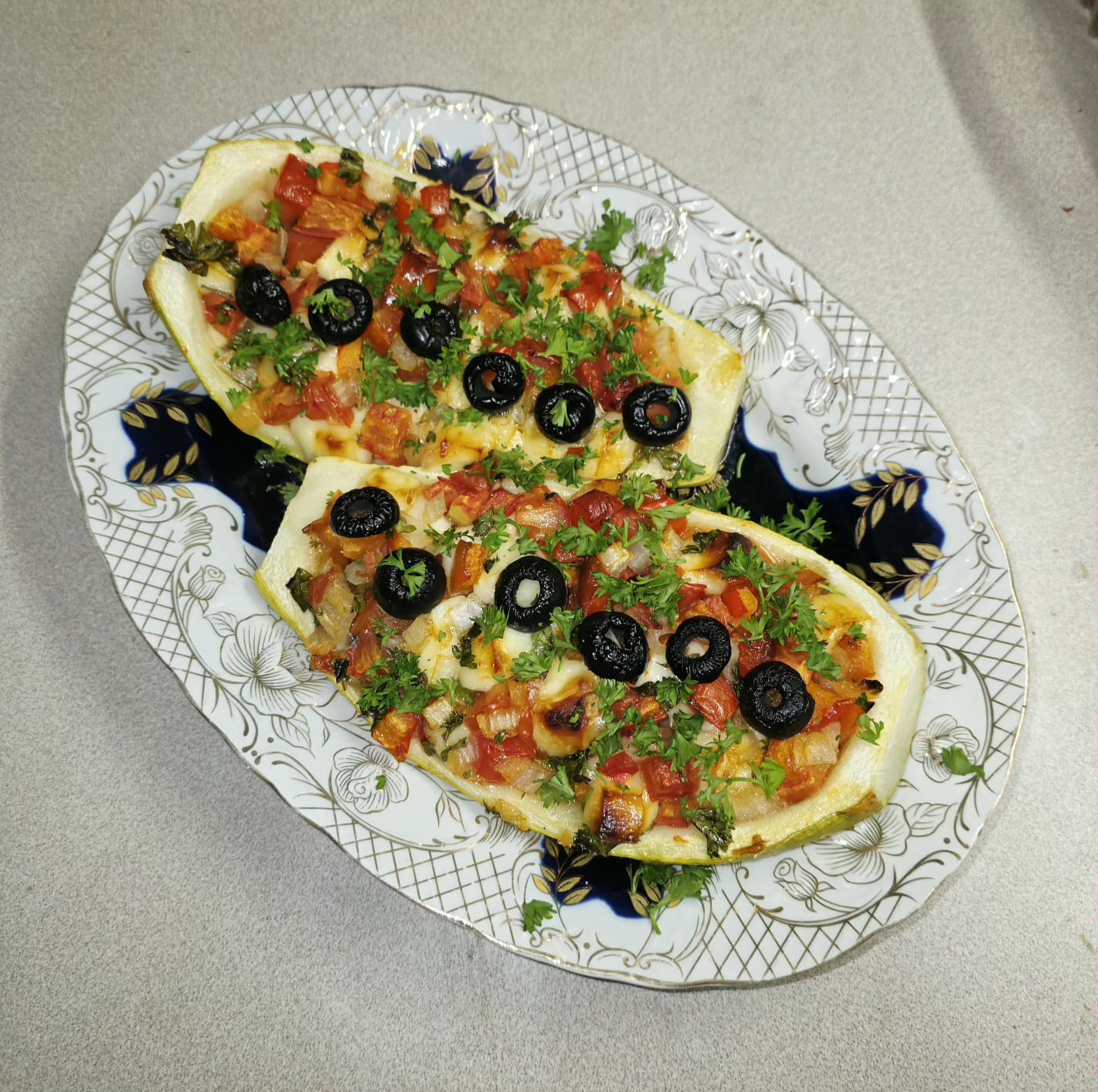 Baked Stuffed Zucchini